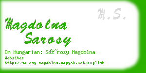 magdolna sarosy business card